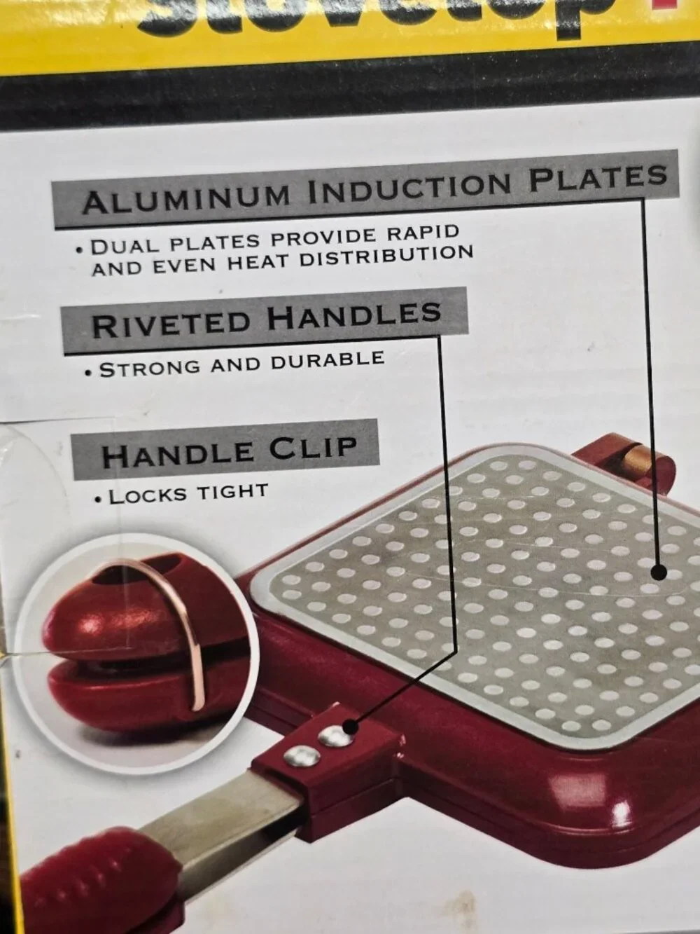 Red Copper Flipwich Stovetop Panini & Sandwich Maker Non-Stick Copper Ceramic